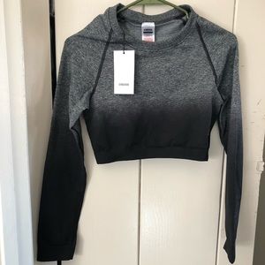 GYMSHARK ADAPT OMBRE SEAMLESS LONG SLEEVE CROP TOP